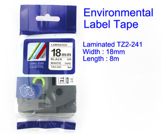 Laminated Label And Ribbon Tape Black on White TZ2-241 Environmental Material
