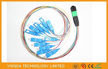 SC Hydra 12 Strand Fiber Cable Assembly / MTP MPO Patch Cord For FTTX