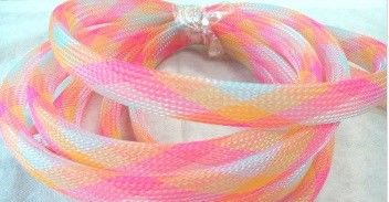 Multi-colored, braided "heat shrink" tube