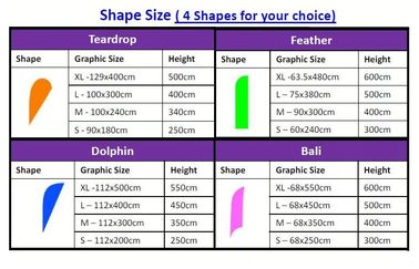 Teardrop Shape Promotion Flag Flying Banners With Dye-Sublimation Printing