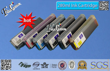 260ML 6 Color Transparent PP Large Format Ink Cartridges For HP T2300 / T1300 Printer With ARC Chips