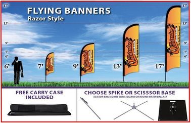 Outdoor Teardrop Shape Flying Banner Printed By Dye Sublimation With Different Bases